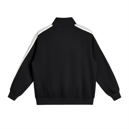 Contrast Side-Stripe Stand Collar Jacket