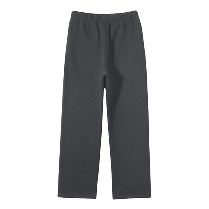 Unisex Solid Color Fleece Straight Leg Pants