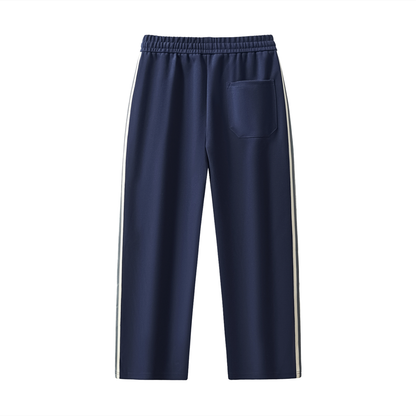 Contrast Side-Stripe Straight-Leg  Pants