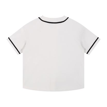 Contrast Piped Button-Up Jersey