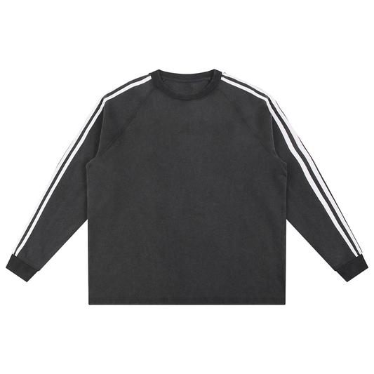 Snow Washed Contrast Tape Sweatshirt