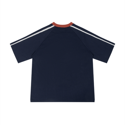 Unisex Color Block V-Neck T-Shirt