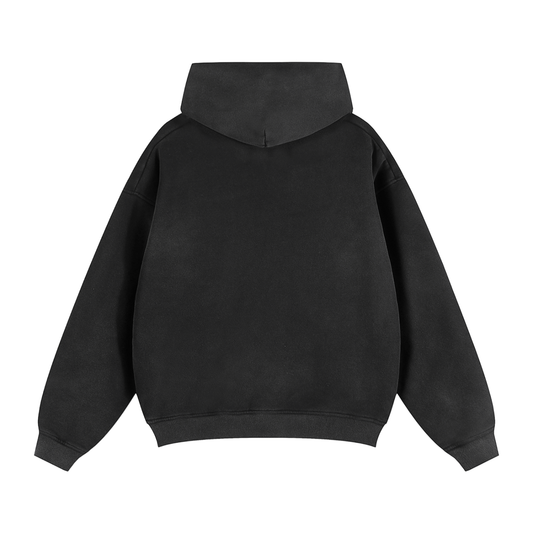 Sunfade Two-way Zipper Boxy Fleece Hoodie