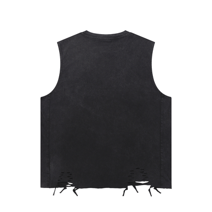 Snow Washed Raw-Hem Tank Top