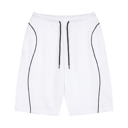 Unisex Piping Drawstring Shorts