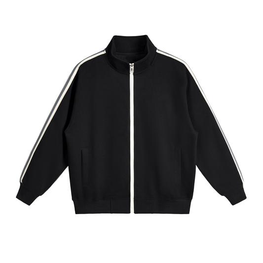Contrast Side-Stripe Stand Collar  Jacket