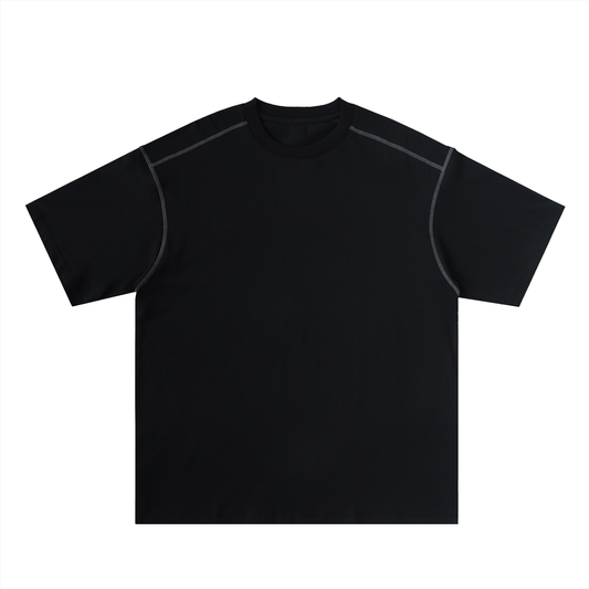 Oversized Contrast-Stitched Cotton Tee