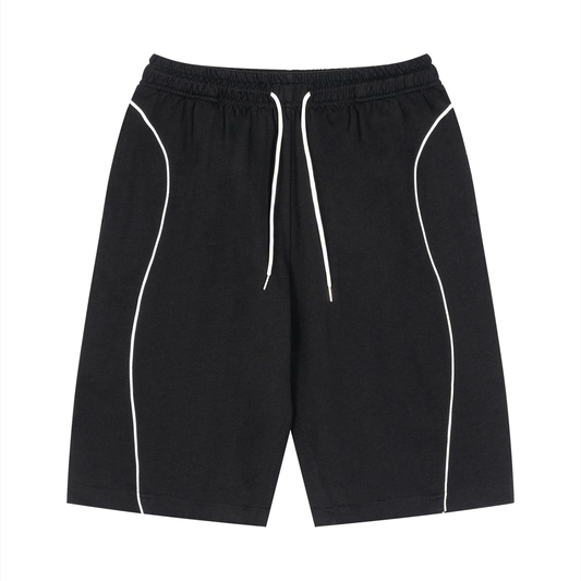 Unisex Piping Drawstring Shorts
