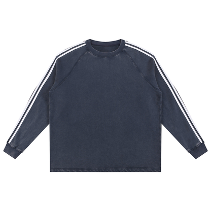 Snow Washed Contrast Tape Sweatshirt