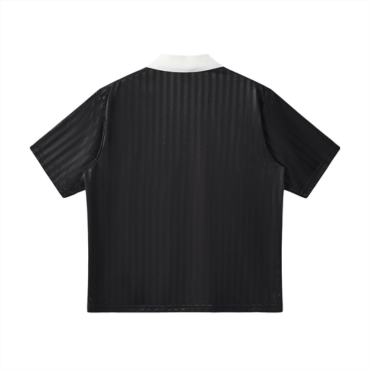 Contrast Collar Striped Soccer Jersey