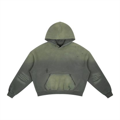 Frayed Sunfade Boxy Fleece Hoodie