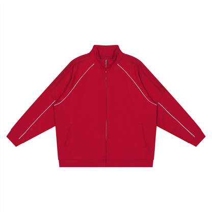 Reflection Striped Raglan Sleeve  Jacket