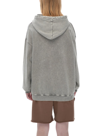 Snow Washed Loose Cotton Hoodie