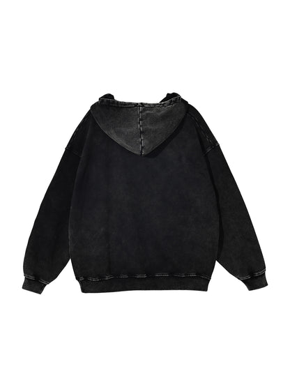Snow Washed Loose Cotton Hoodie
