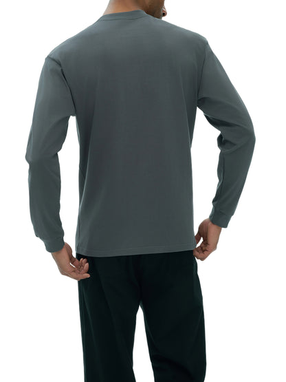 Crew Neck Drop Shoulder Long Sleeve Shirt