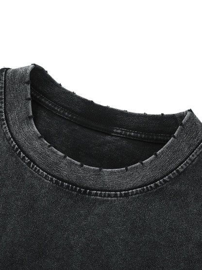 Snow Washed Frayed Hem Tank Top