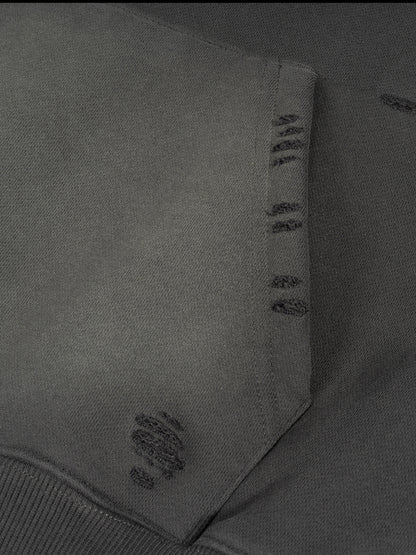 Frayed Sunfade Boxy Fleece Hoodie