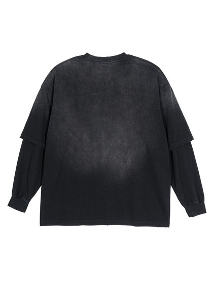 Sunfade Hand-Frayed Faux Two-Piece T-Shirt