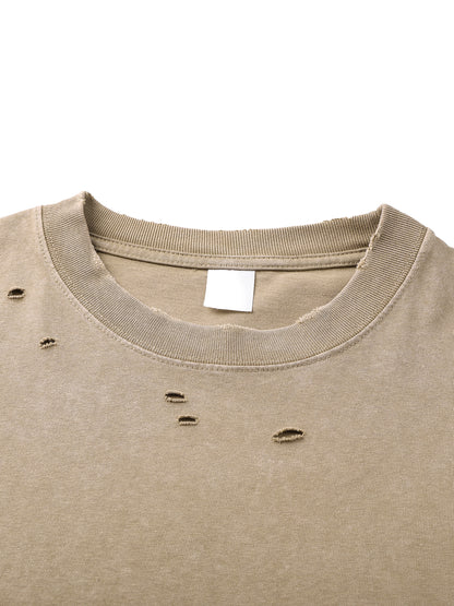 Heavyweight Snow Washed Hand-Frayed T-Shirt