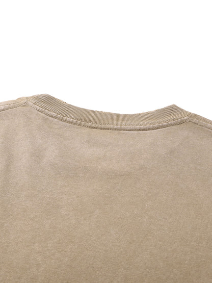 Heavyweight Snow Washed Hand-Frayed T-Shirt