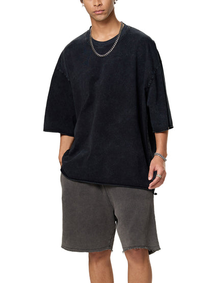 Raw Edge Snow Washed Boxy T-Shirt