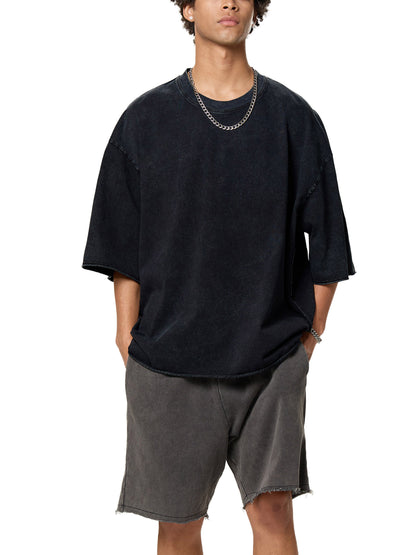 Raw Edge Snow Washed Boxy T-Shirt