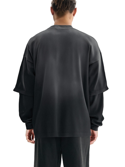 Sunfade Hand-Frayed Faux Two-Piece T-Shirt