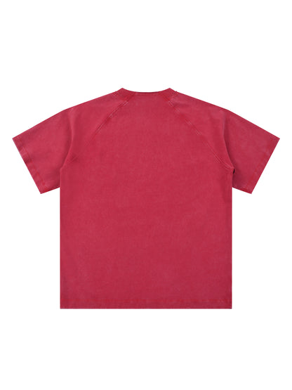 Vintage Washed Raglan Cotton T-Shirt