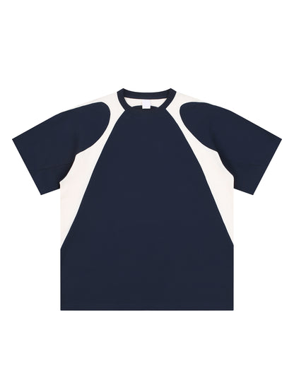 Contrast Panel Cotton T-Shirt