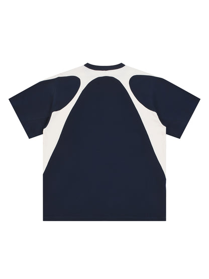Contrast Panel Cotton T-Shirt