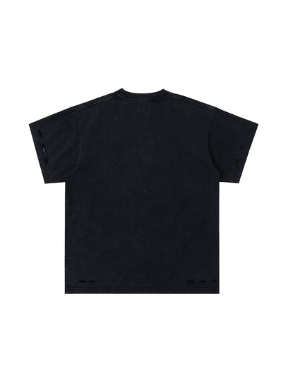 Heavyweight Snow Washed Hand-Frayed T-Shirt