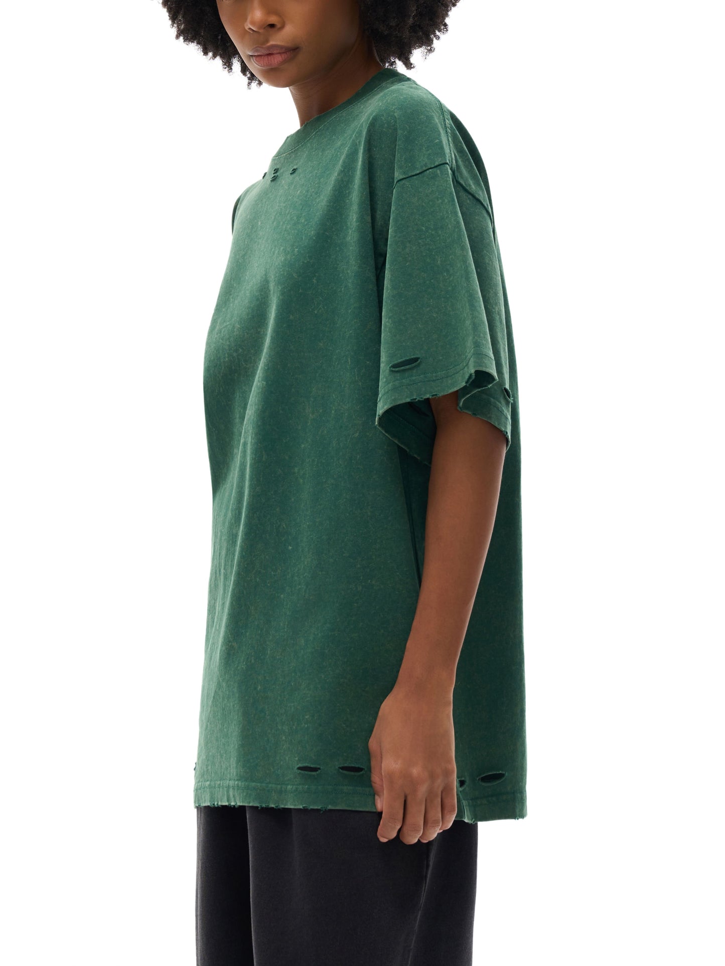 Heavyweight Snow Washed Hand-Frayed T-Shirt