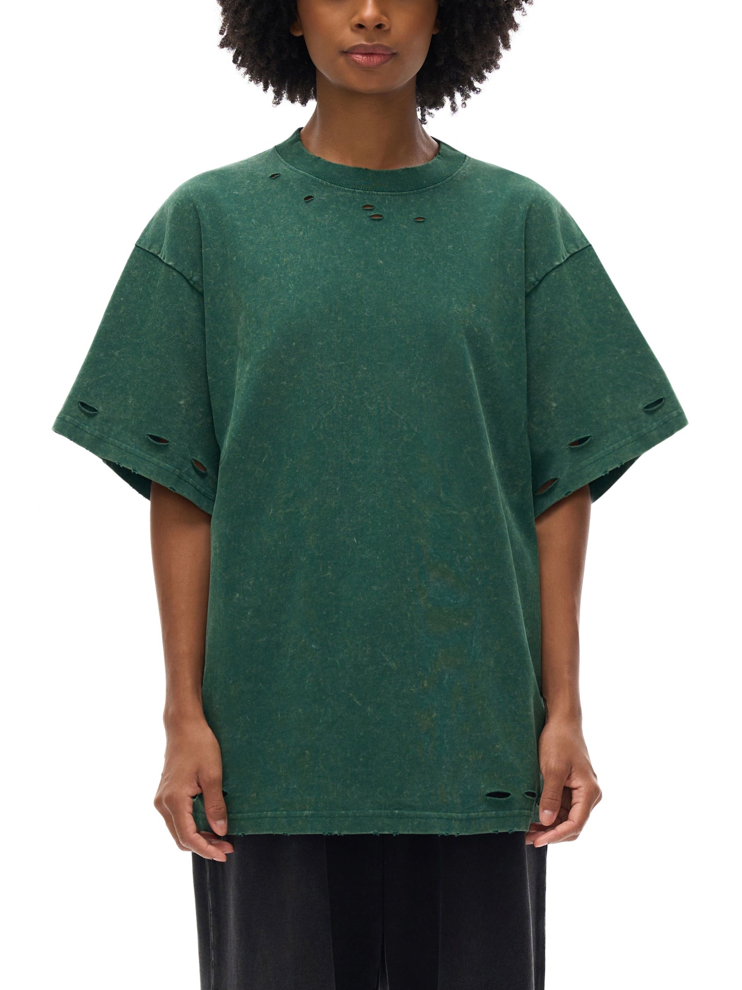 Heavyweight Snow Washed Hand-Frayed T-Shirt