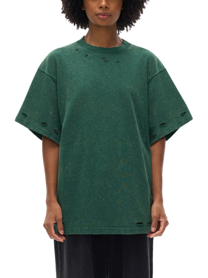 Heavyweight Snow Washed Hand-Frayed T-Shirt