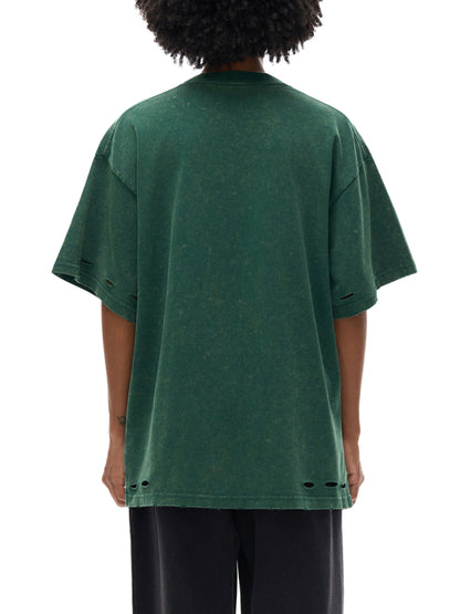 Heavyweight Snow Washed Hand-Frayed T-Shirt