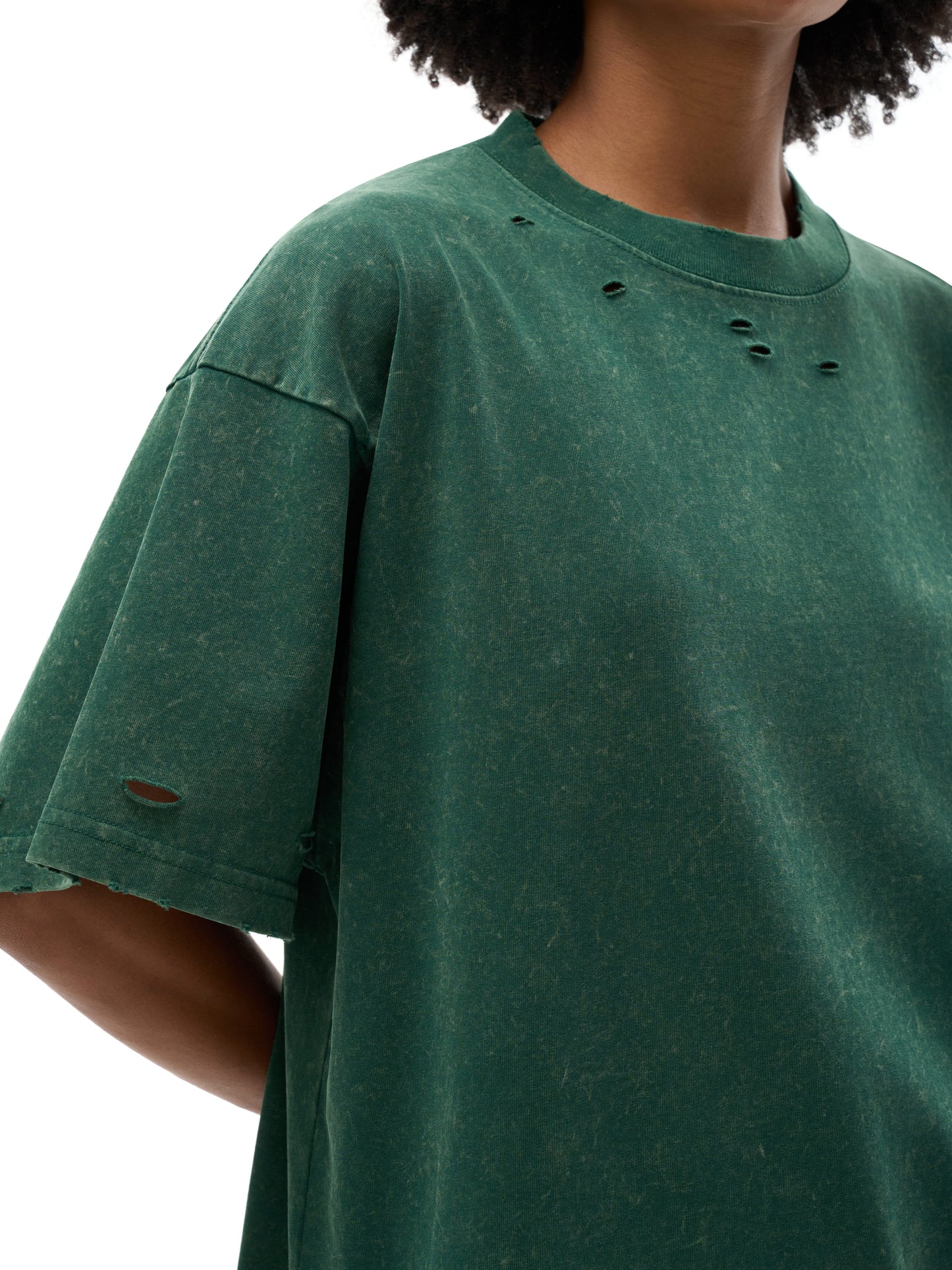 Heavyweight Snow Washed Hand-Frayed T-Shirt
