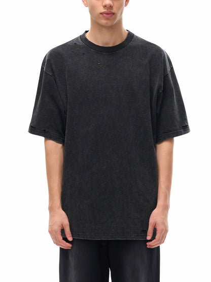 Heavyweight Snow Washed Hand-Frayed T-Shirt