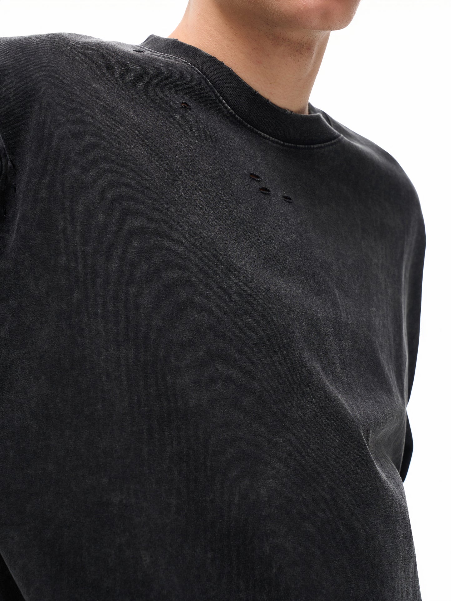 Heavyweight Snow Washed Hand-Frayed T-Shirt