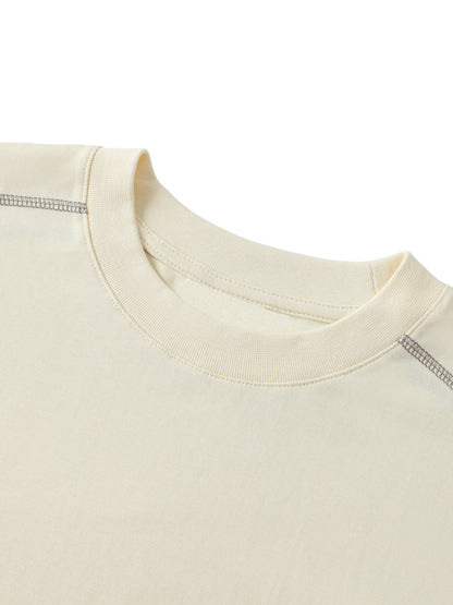 Oversized Contrast-Stitched Cotton Tee