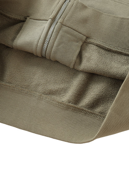 Drop-Shoulder Zip Up Hoodie