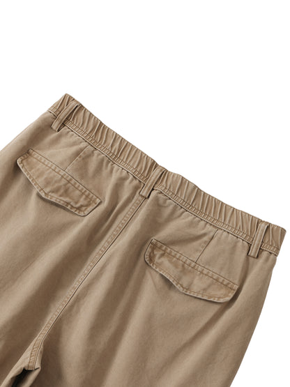 Cotton Elastic-Waist Cargo Pants