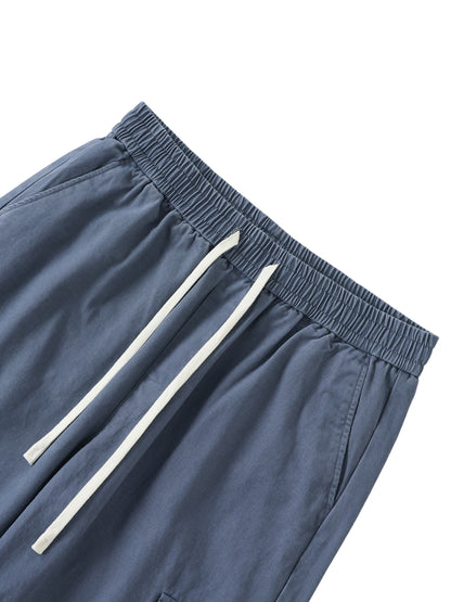 Drawstring Waist Straight-Leg Cargo Pants