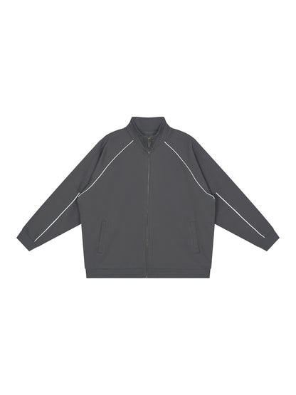 Reflection Striped Raglan Sleeve  Jacket