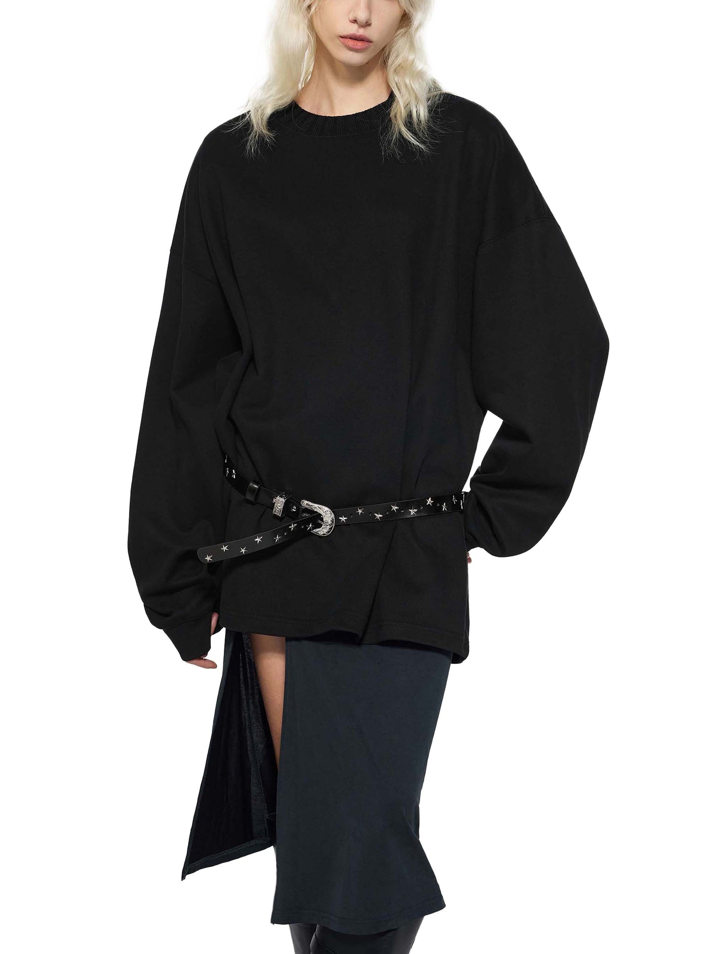 Knitted Round Neck Oversize Sweatshirt