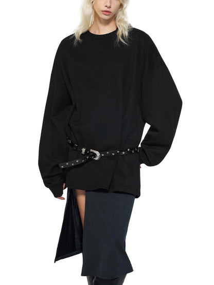 Knitted Round Neck Oversize Sweatshirt