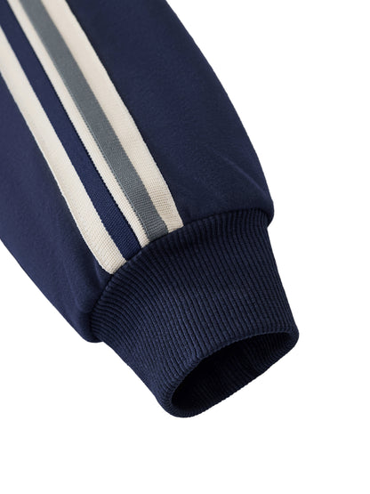 Contrast Side-Stripe Stand Collar  Jacket