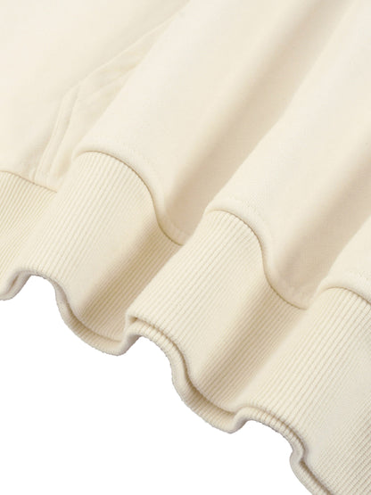 Contrast Tape Raw Edge Double Layered Hoodie