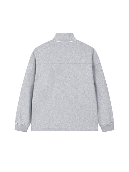 Half-Zip Rolled Edge Fleece Sweatshirt