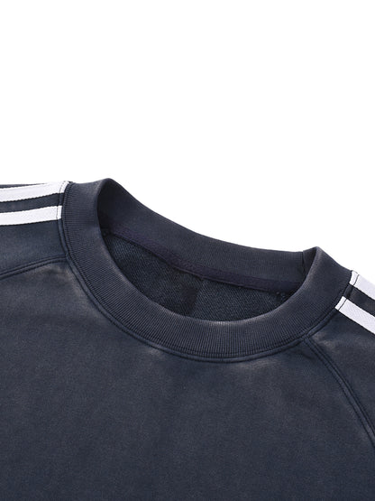 Snow Washed Contrast Tape Sweatshirt