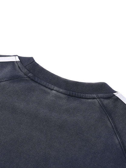 Snow Washed Contrast Tape Sweatshirt